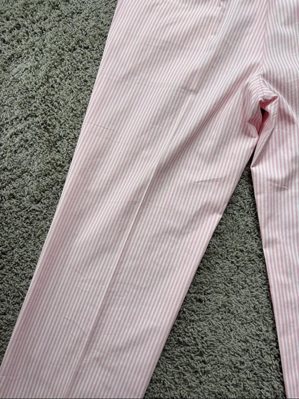 Pescarolo pleated seersucker trousers in pink and white